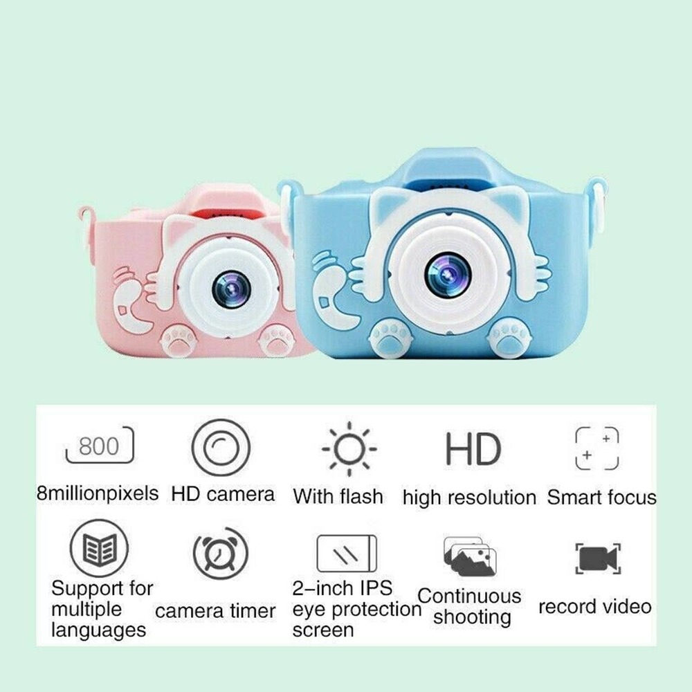 Kids Digital Camera Children LCD HD Rechargeable Video Toddler Educational Toy
